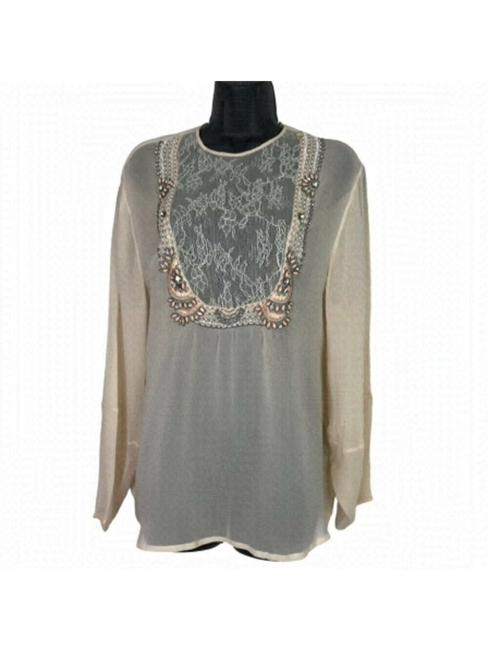 Elizabetta Franchi Sheer With  Lace And Jewels Size 42